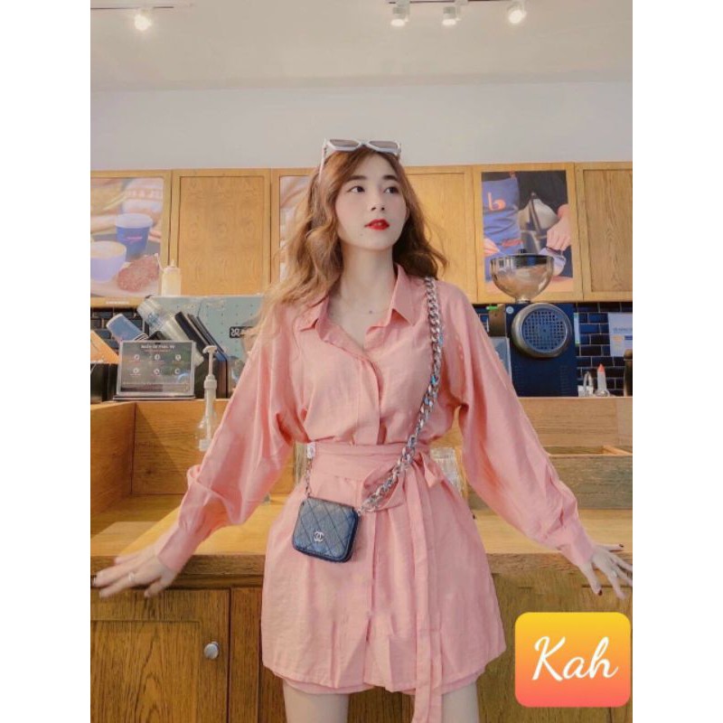 SET ĐẦM KÈM QUẦN BUỘC EO XINH
