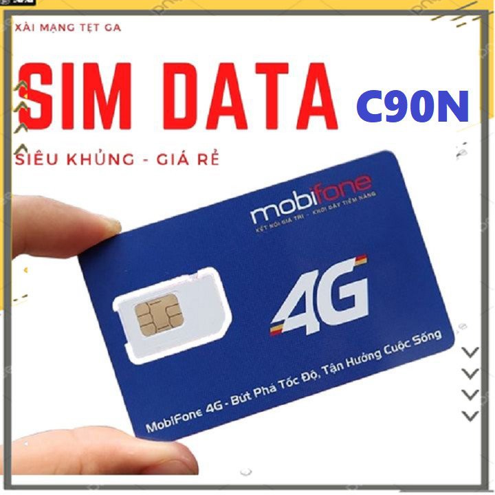 [Free 30 ngày] Sim 4G Mobi C90N 120 GB/tháng + 1000 phút gọi nội mạng + 50 phút liên mạng VỚI 90K