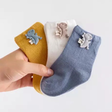 Sét 3 Đôi Tất Cotton Hình Họa Tiết  Hàng Quảng Chất Dày Dặn Cho Bé Từ 0-3 Tuổi (T1)