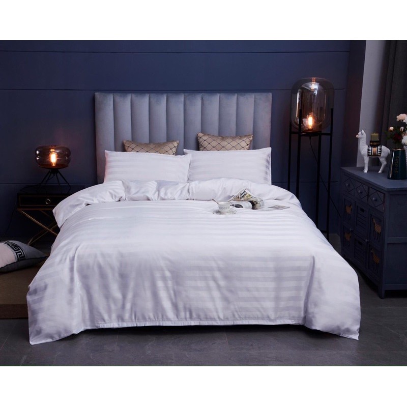 BỘ CHĂN DRAP KHÁCH SẠN - BỘ CHĂN GA COTTON SỌC