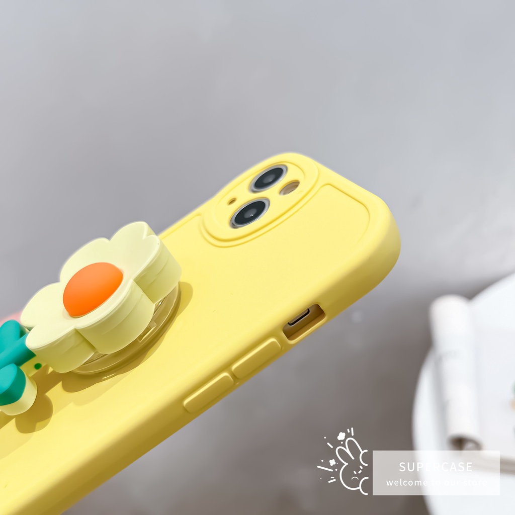 Ốp Điện Thoại TPU Dẻo Họa Tiết Hoa Tulip Kèm Giá Đỡ Cho Xiaomi Mi 12 12X 11 10T Lite Redmi K50 K40 K30 Ultra Note 10 5G 9T 8 Pro