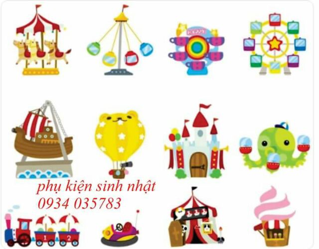 decal lâu đài trang trí sinh nhật, thôi nôi, chủ đề công chúa hoàng tử