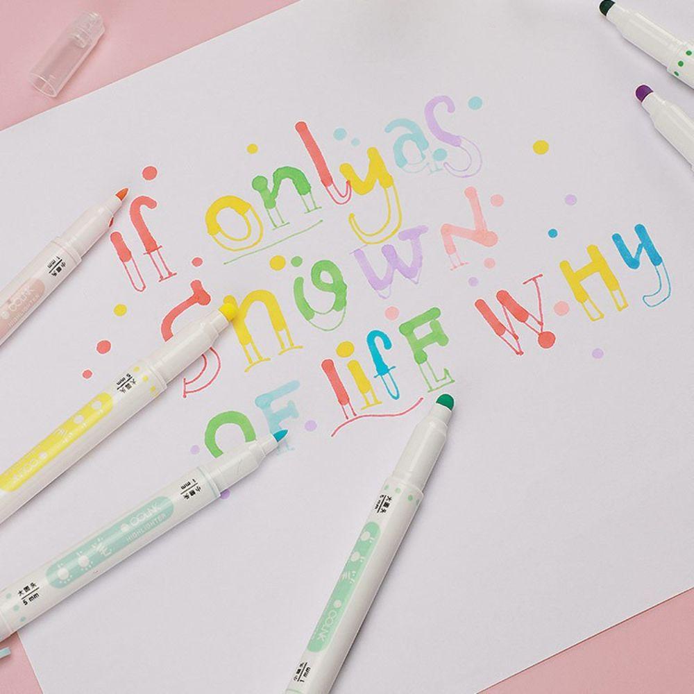 AUGUSTINA Bộ Bút Đánh Dấu Hai Đầu Họa Tiết Graffiti Nhật Bản Bền Bỉ Dành Cho Học Sinh / Văn Phòng / Tr