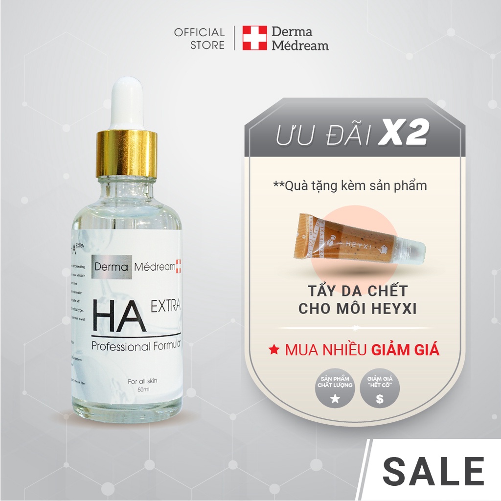 Serum HA Derma Me'Dream, dưỡng ẩm, làm sáng da, chống lão hóa - Chai 50ml