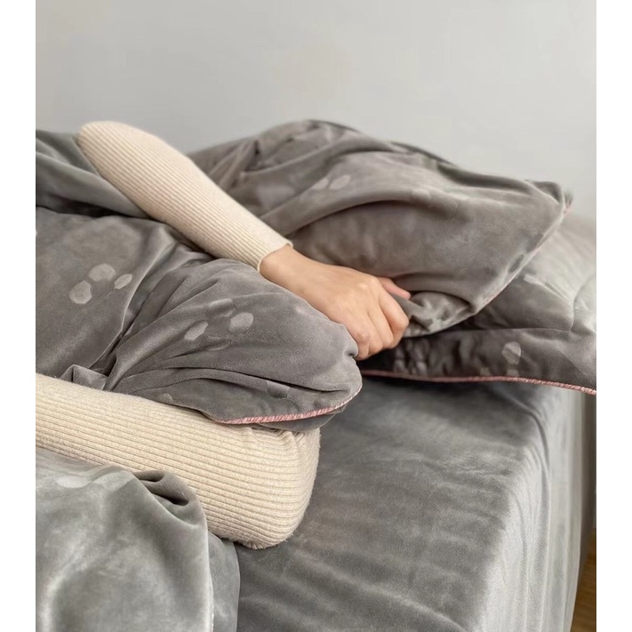 🍇🍇 Sét Chăn Ga Gối Nỉ Len CASHMERE 4 Món Chất Siêu Đẹp Ấm Áp Và Mềm Mịn - Mã KG117 🍇🍇 | BigBuy360 - bigbuy360.vn