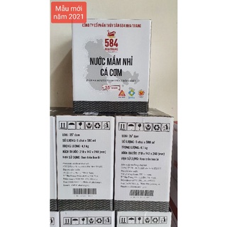 Nước mắm 584 nha trang loại 35 độ đạm, thùng 6 chai nhựa 500ml