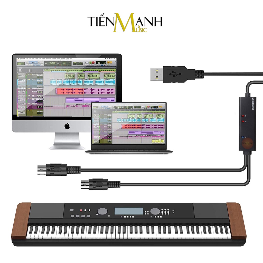 [Chính Hãng] Dây Cáp Midi USB-A DOREMiDi MTU10 Cable Cao Cấp Cho Đàn Piano, Organ, Keyboard MTU-10