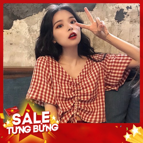 Áo bánh bèo croptop kiểu nữ tiểu thư đẹp tay ngắn cổ tim sang chảnh thời trang 2020 - Hàng nhập khẩu