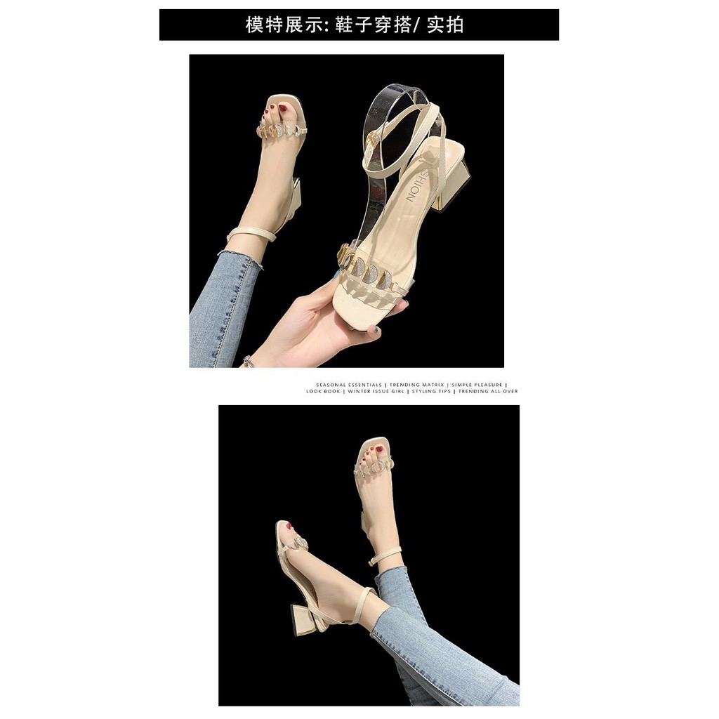 Dép nữ cao gót nữ quai trong cao 7 cm chính hãng Việt Nam - Nahuno