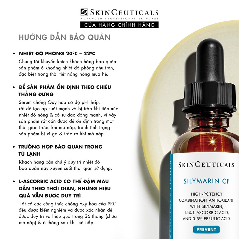 Skinceuticals Silymarin CF giúp kiểm soát dầu và cải thiện các khuyết điểm da 30ml