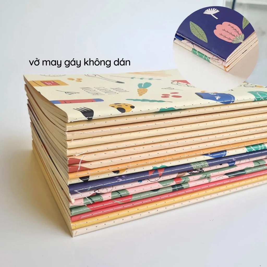 Vở may gáy 100gsm CRABIT HOA ĐỎ chấm dot - Tập học sinh, sinh viên B5 80 trang giá rẻ