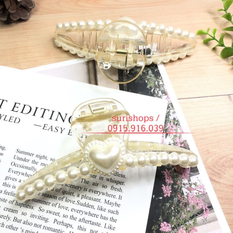 Kẹp tóc càng cua hình tim kiểu dáng hàn quốc hot trend