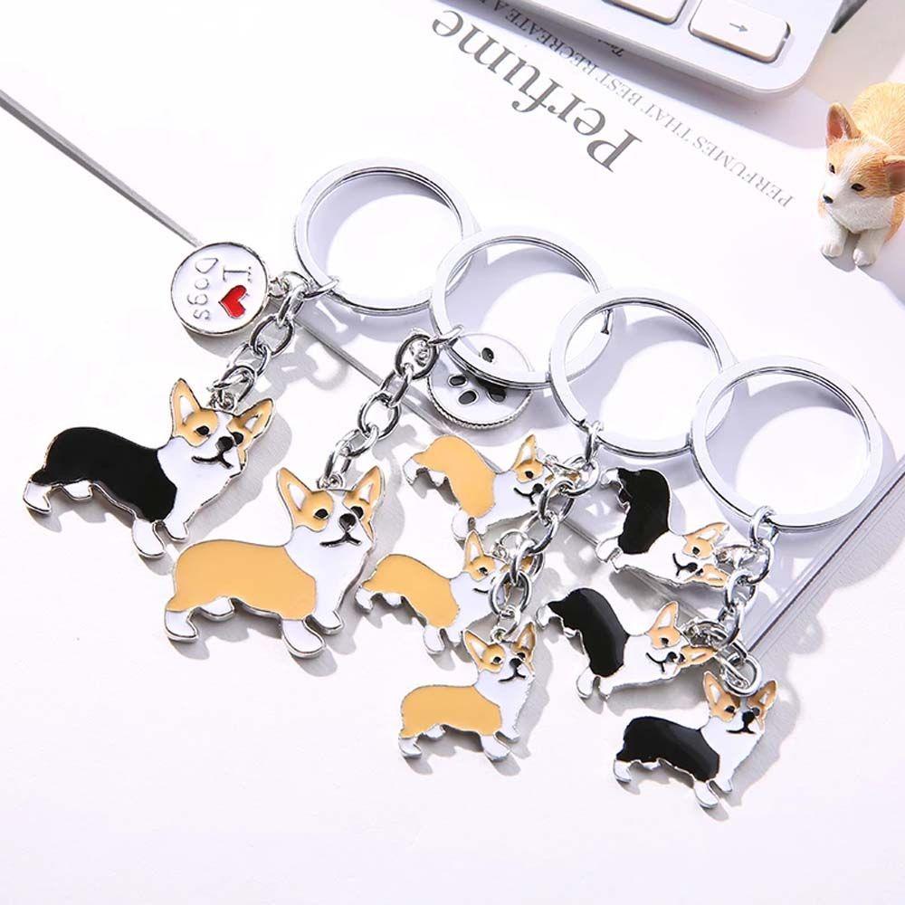 LANFY Móc Khóa Hình Chú Chó Corgi Dễ Thương