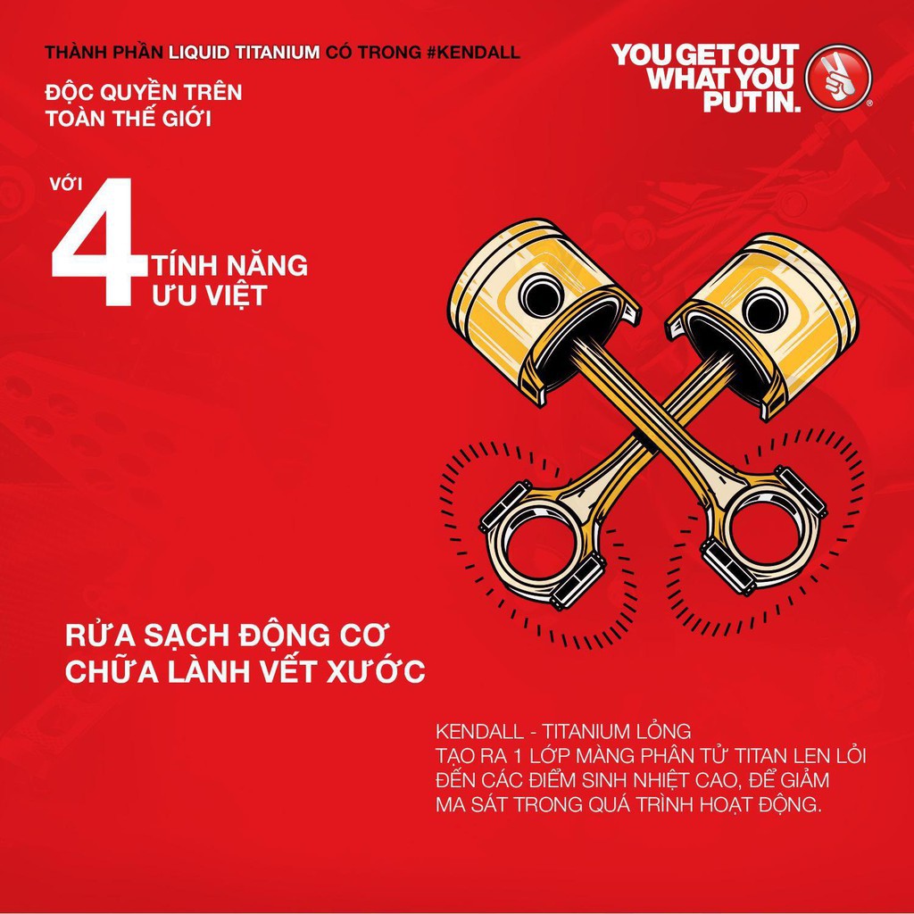 Nhớt tổng hợp Kendall Liquid Titanium 10w40 dành cho xe tay ga,Nhập Mỹ