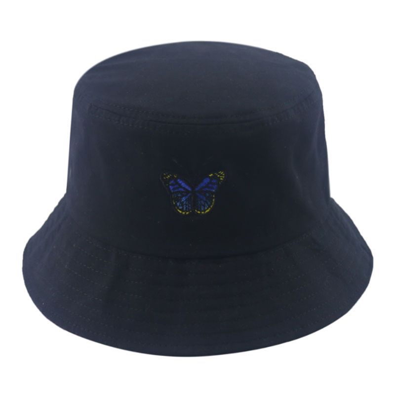 Mũ Bucket Thêu Hình Bướm Phong Cách Hip Hop Hàn Quốc Thời Trang Mùa Hè Cho Nam Và Nữ