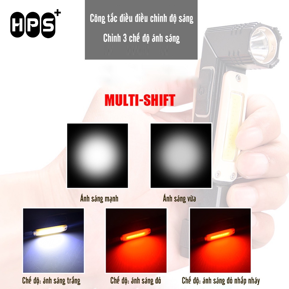 Đèn pin siêu sáng ban đêm mini có thể điều chỉnh góc sáng, cắm sạc USB siêu tiện lợi và nhỏ gọn