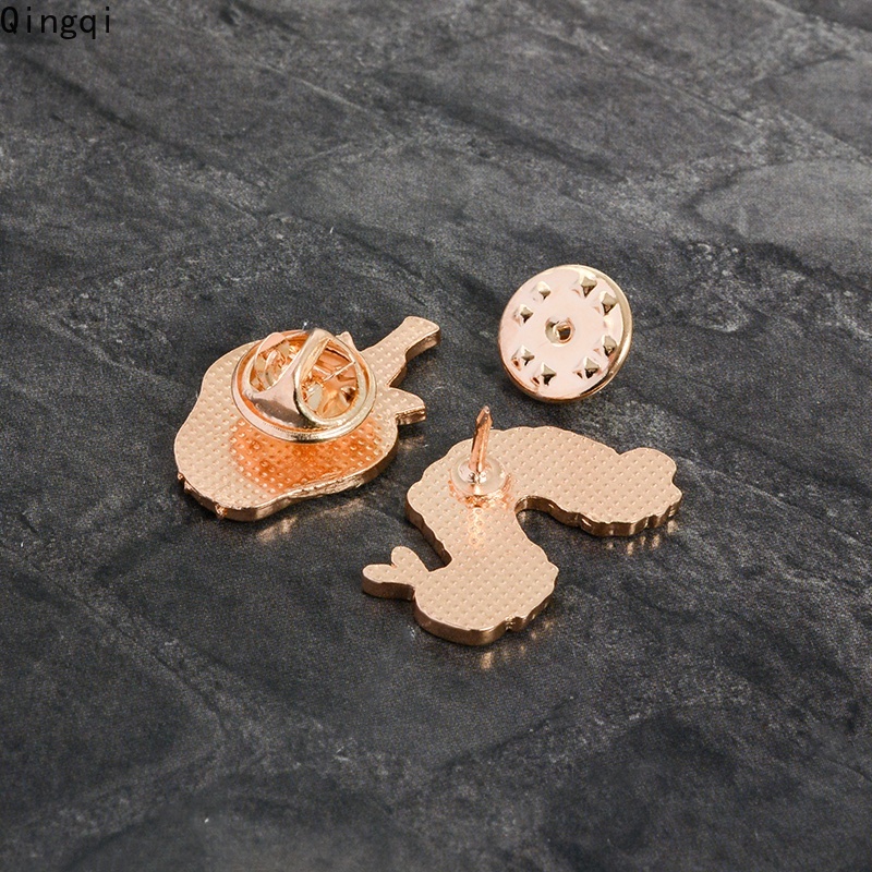 Ghim cài áo MISS ZOE tráng men hình sâu bướm/ quả dây hoạt hình vui nhộn