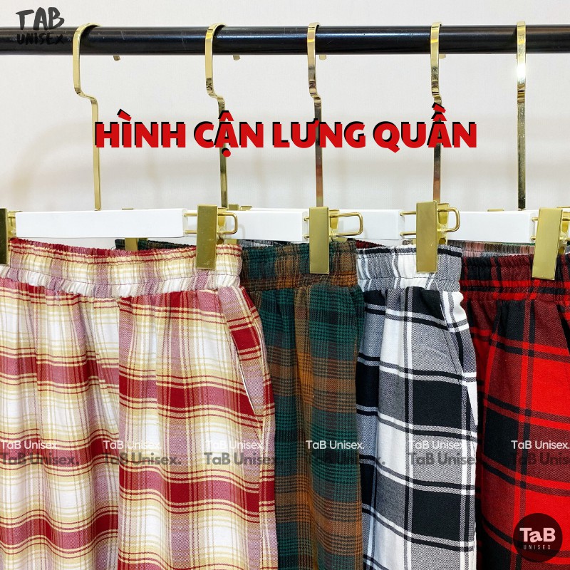 Quần Caro ống rộng (có dây rút)