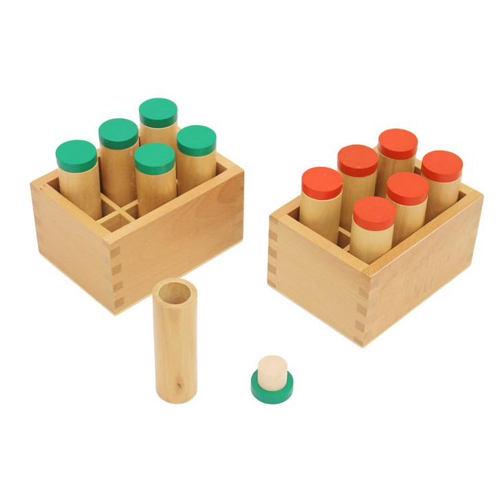 GIÁO CỤ MONTESSORI - Set 12 ống cảm quan âm thanh chuẩn (loại có hạt bên trong)