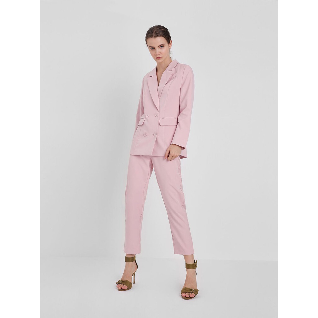 Thanh lý CHARLES & KEITH - Giày cao gót đính nơ Ruched Two Tone Buckle Stiletto, new 99,9%, cnk