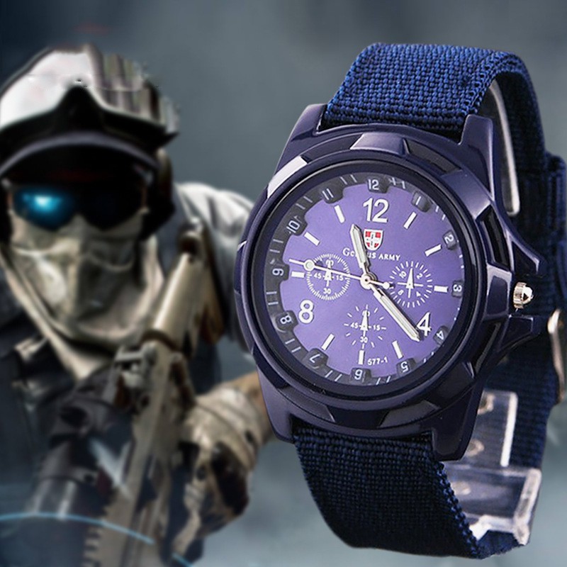 Đồng hồ thời trang nam nữ Gemius Ermy GE01 quân đội, dây dù siêu tốt, đeo êm tay