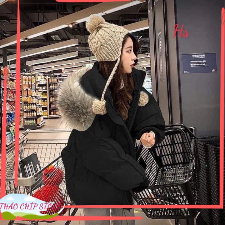 🔥 RẺ VÔ ĐỊCH🔥Áo Khoác Phao Nữ Mũ Lông Chồn 👍 Áo Đại Hàn Nữ Lót Bông Dáng Rộng 5 Màu Thoải Mái Lựa Chọn | BigBuy360 - bigbuy360.vn