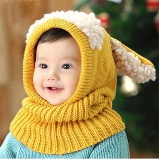 Mũ Len Phối Lông Cừu Siêu Ấm Cho Bé