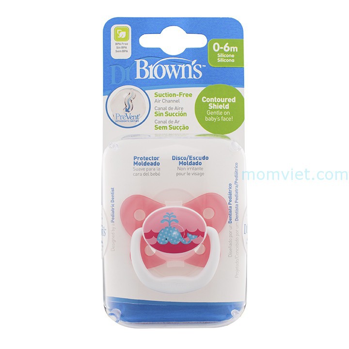 Ty ngậm Prevent chỉnh nha Dr Brown's dành cho bé ( 0-6 tháng) - Xuất xứ Mỹ