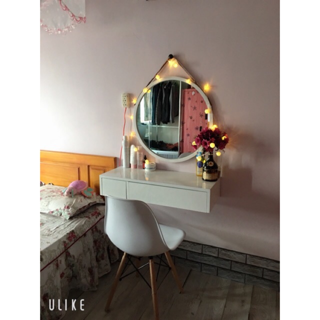✅ Bàn trang điểm treo tường 80cm trắng đẹp có 2 ngăn kéo BTD-3655 | BigBuy360 - bigbuy360.vn