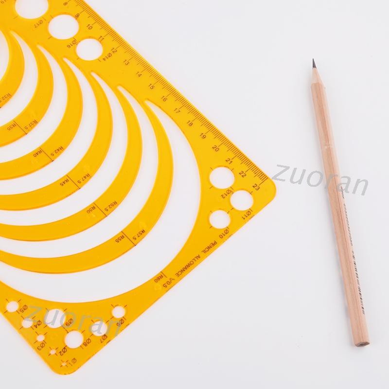 zuo✨ K Resin Template Ruler Stencil Measuring Tool For Drawing Many Size Round Circle