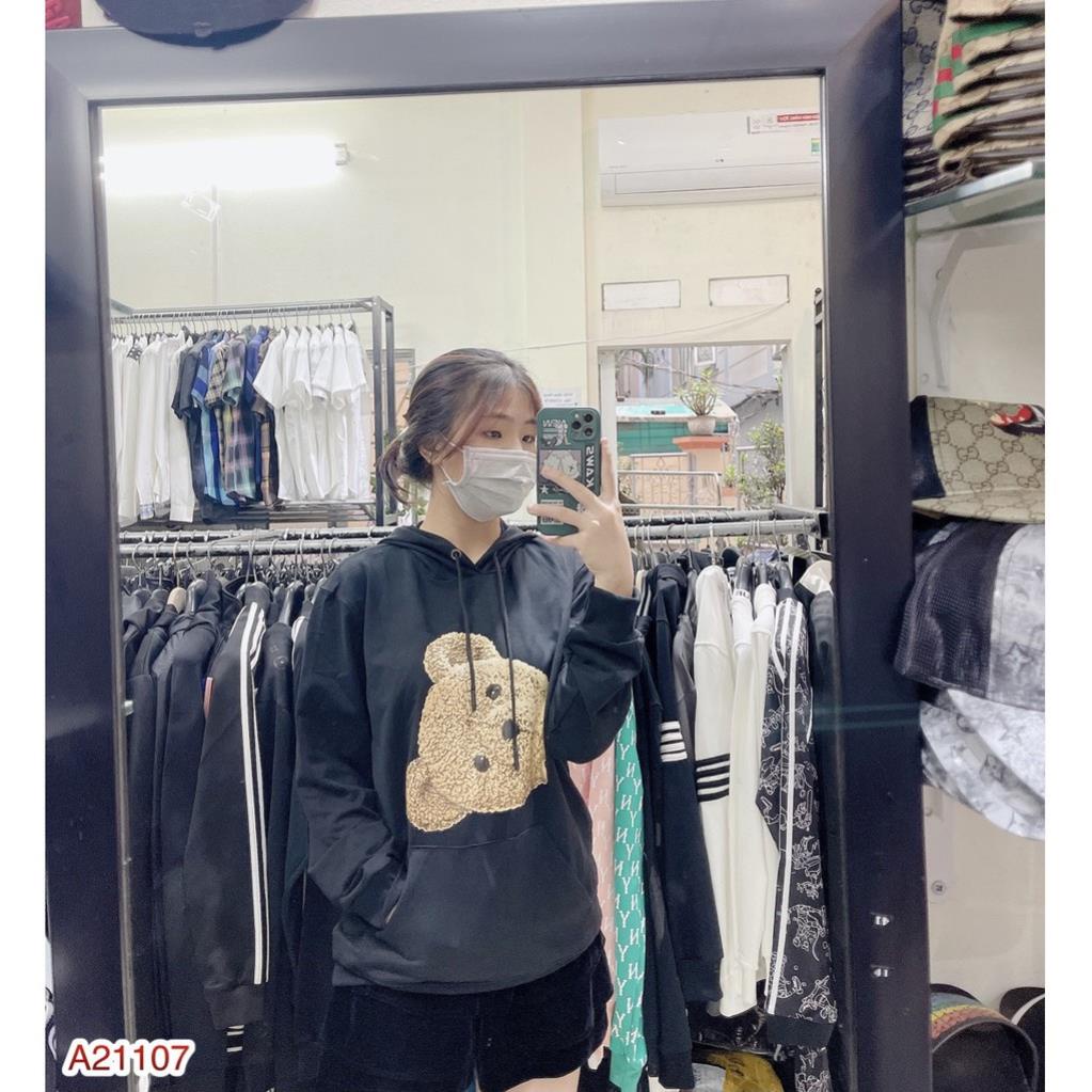 [Free Ship] Áo nỉ mũ hoodie mũ có túi ngang in hình gấu siêu hot_Áo nỉ thu đông hoodie nam