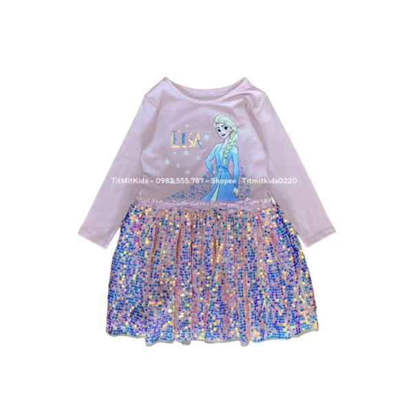 Váy elsa lấp lánh bé gái 11-32kg