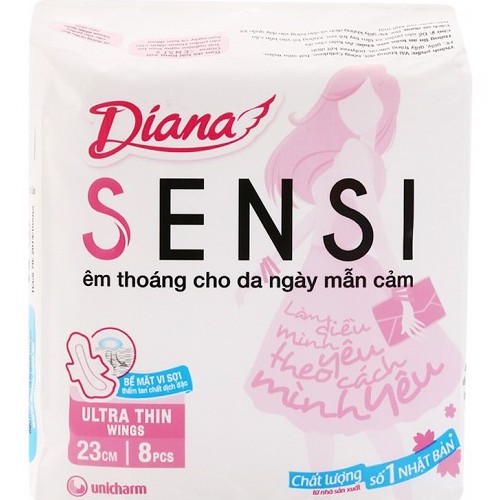 Băng Vệ Sinh Diana Sensi Siêu Mỏng Cánh (Gói 8 Miếng)