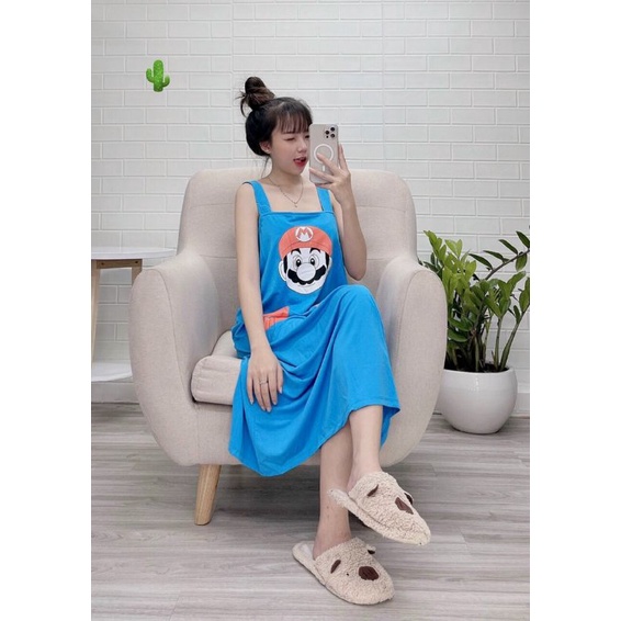 🎀🎀 Đầm ngủ suông chất cotton mịn mềm mát mặc ở nhà thoải mái 🎀🎀