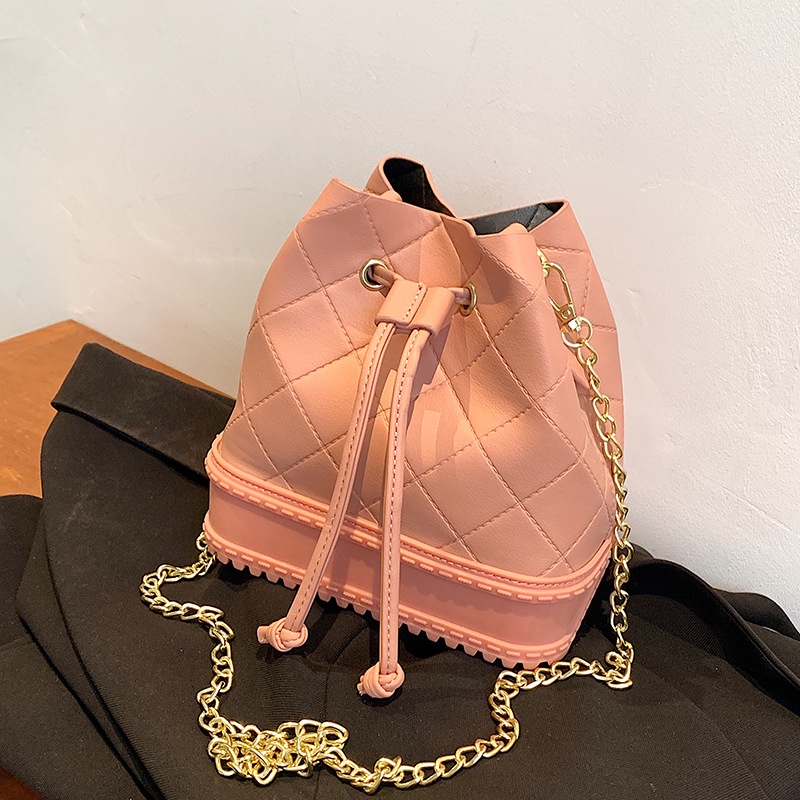 IELGY Túi Đeo Vai Dáng Xô Họa Tiết Hình Thoi Phong Cách Đường Phố Thời Trang Cho Nữ