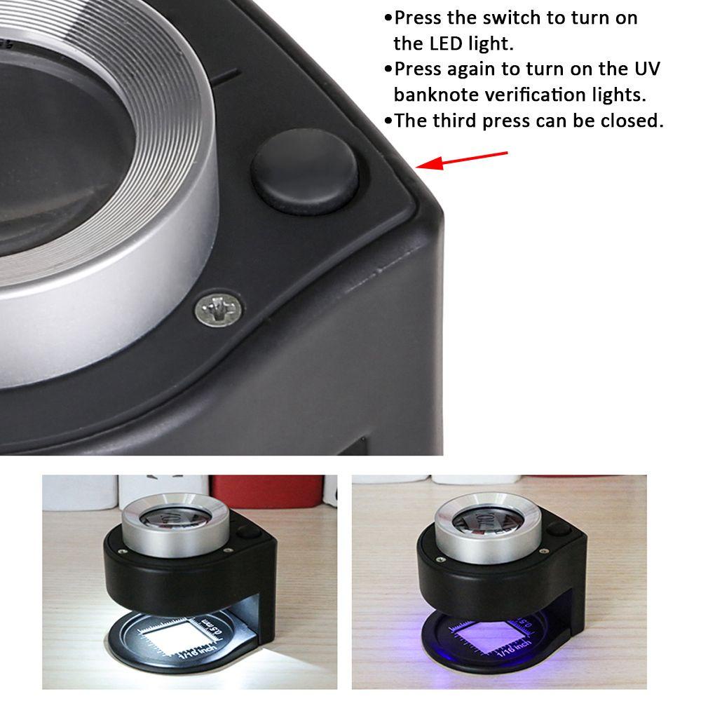 Kính Lúp Cầm Tay 6 LED UV Có Thể Dùng Xem Tiền Xu / Tem Trang Sức