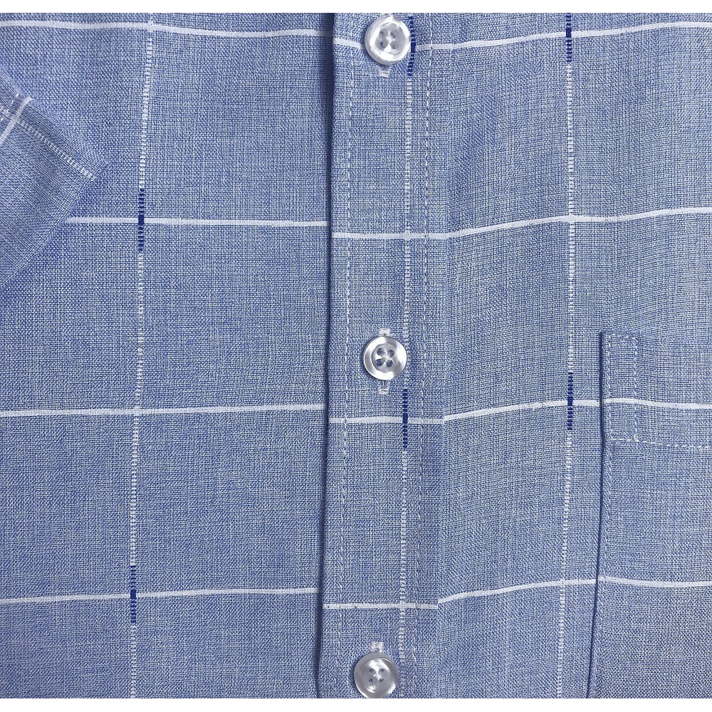 [HÀNG VIỆT NAM] Áo sơ mi nam thương hiệu Anton ngắn tay vải sợi tre màu xanh dương sọc trắng – GD 553 | BigBuy360 - bigbuy360.vn