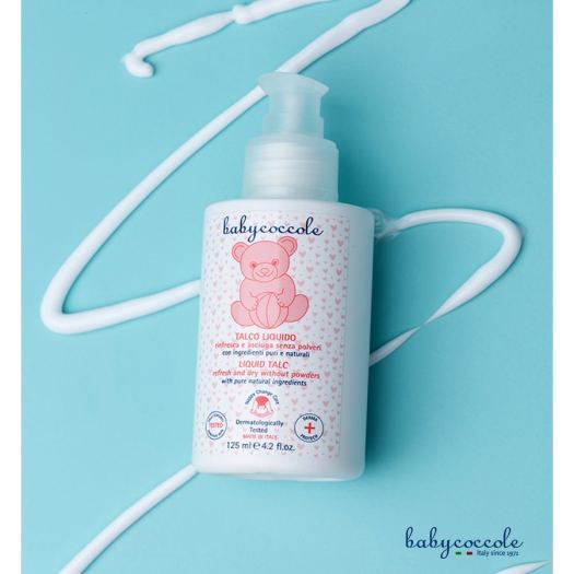 Phấn Rôm em Bé Babycoccole 0M+ 125ml Dạng Nước An toàn cho trẻ Sơ Sinh Chiết xuất Tinh Bột Bắp