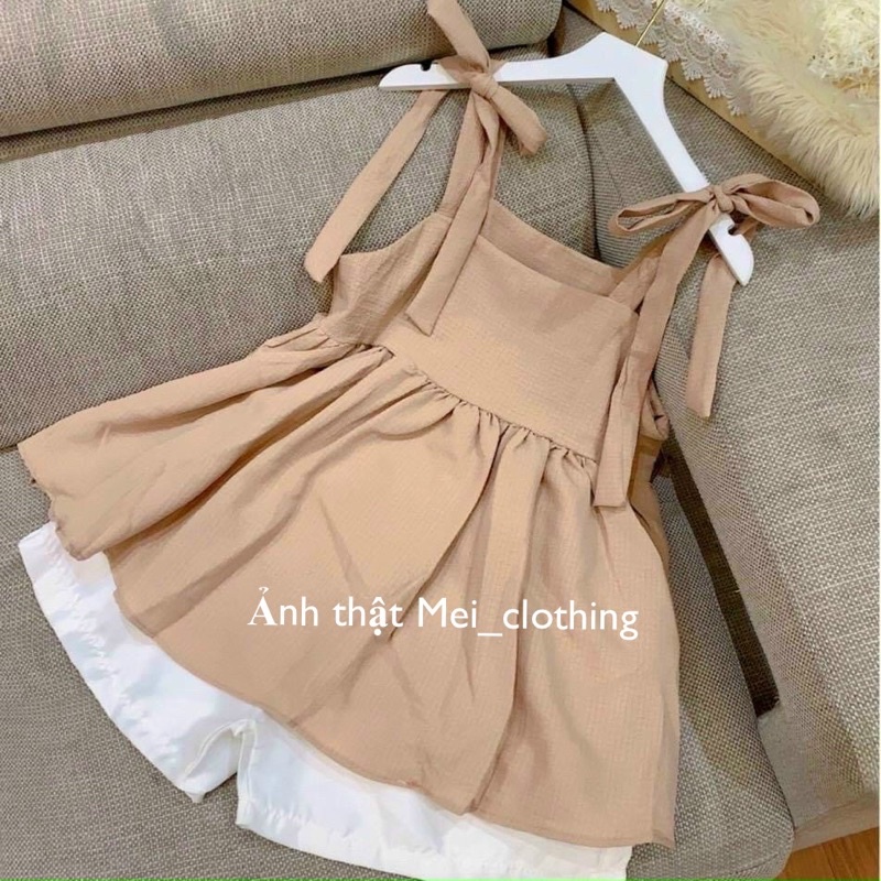 [Ảnh thật/video] Set Adela gồm áo 2 dây điều chỉnh kèm quần sooc lưng chun