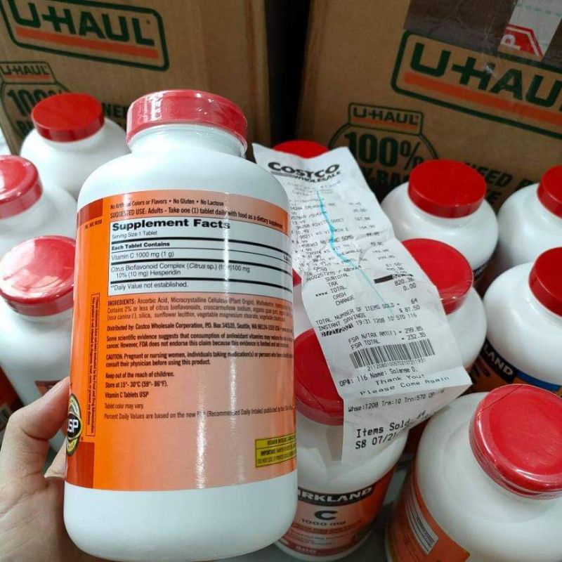 Viên uống Vitamin C 1000mg Kirkland 500 Viên của Mỹ