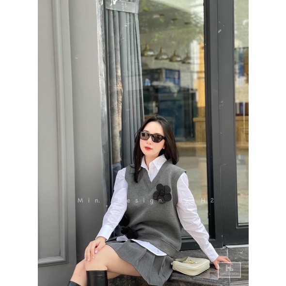 S E T 3IN1 SƠMI+GILE+CHÂN VÁY THỜI TRANG 2021