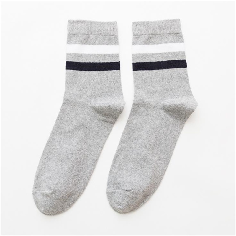 Vớ cotton cổ ngắn họa tiết kẻ sọc phong cách Harajuku Nhật Bản cho nam và nữ