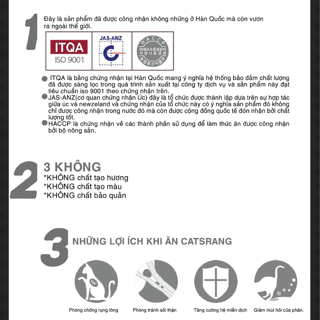 THỨC ĂN MÈO CATSRANG  - Nhập Khẩu HÀN QUỐC | tiêu búi lông | tăng cường miễn dịch