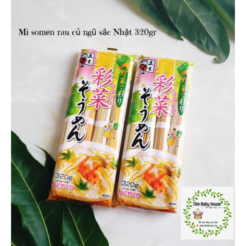 Mì somen rau củ ngũ sắc Nhật 320g - 1 bó lẻ 80g cho bé ăn dặm