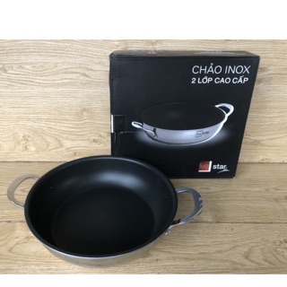 Chảo chống dính Fivestar 26cm 2 quai inox 3 lớp đúc liền khối đun từ-inox 304