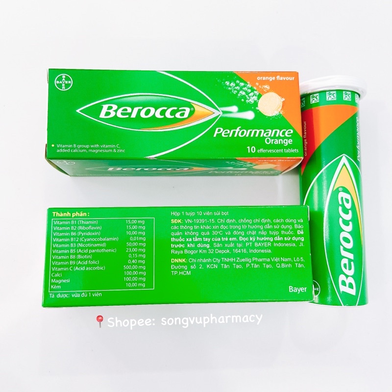 Viên sủi bổ sung Vitamin Berocca Tuýp 10-15 Viên
