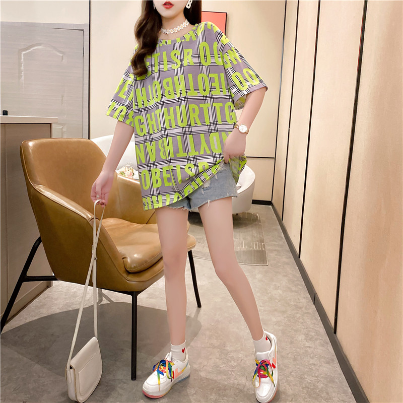 2021 Women's Blouse Summer Short sleeve T shirt Fashion Clothing Round Neck Student Tees/ Clothes Tees