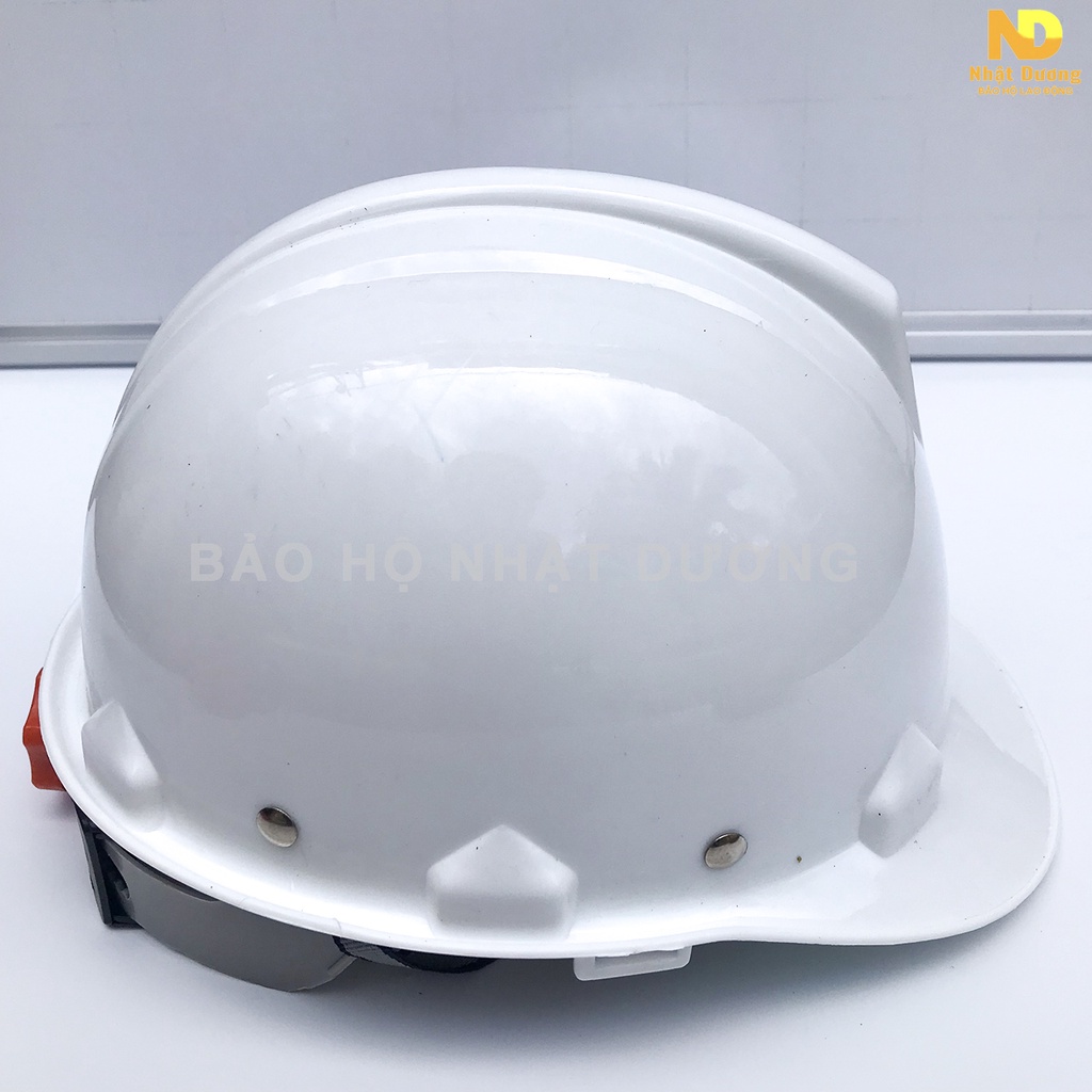 Mũ bảo hộ lao động khóa vặn màu trắng 001, Nón bảo hiểm bảo vệ đầu khi lao động Nhật Dương