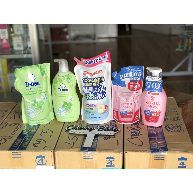 Nước giặt xả 2in1, rửa bình Dnee Thái Lan túi 600ml