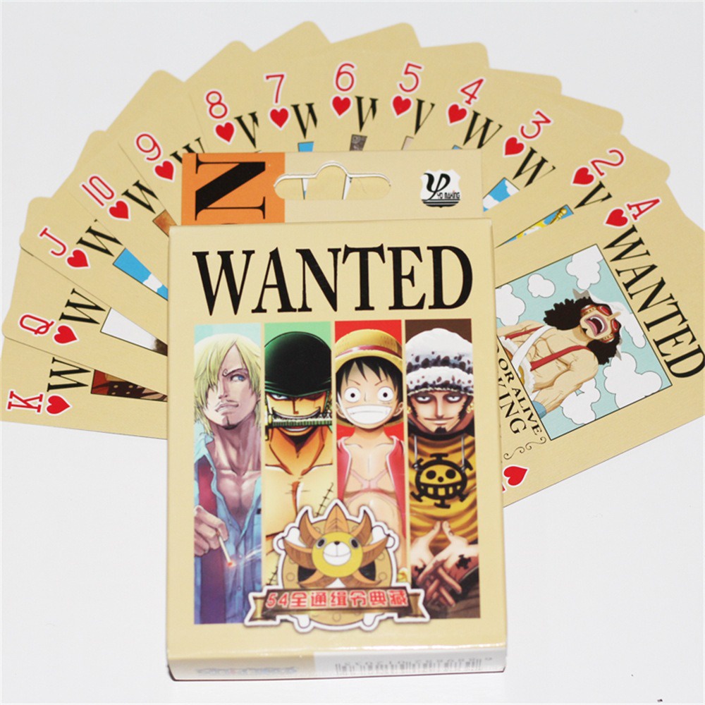 Bộ Bài Tây Tú Lơ Khơ 54 Lá In Hình One Piece, Luffy, Chopper,Zoro Wanted cả nhóm